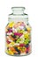 Jelly beans in a candy glass jar