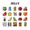 jelly candy gummy bear fruit gum icons set vector