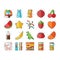 jelly candy gummy bear fruit gum icons set vector