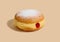 jelly donut on beige background