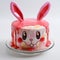 Jelly Face Bunny Cake With Dripping Pink Frosting