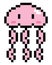 Jelly fish. Pixel Jellyfish image. Vector Illustration of pixel art