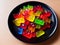 jelly fruit sweets on dish , AI Generated
