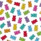 Jelly gummy bears seamless pattern.