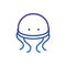 Jellyfish animal marine life thick line blue