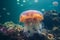 A jellyfish in an aquarium tank AI generated