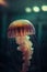 A jellyfish in an aquarium tank AI generated