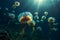jellyfish Aurelia aurita. Crimea, Black Sea