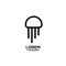 Jellyfish black line outline logo icon designs vector