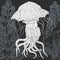 Jellyfish in black and white style