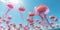 Jellyfish float across the sky like balloons , concept of Gravity-defying nature spectacle, created with Generative AI
