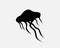 Jellyfish Icon Jelly Fish Animal Water Sea Ocean Creature Vector Black White