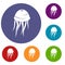 Jellyfish icons set