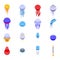 Jellyfish icons set, isometric style