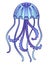 Jellyfish. Jellyfish marine animal in blue and lilac colors - vector full color picture.