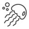 Jellyfish line icon, ocean concept, medusa sign on white background, sea jelly icon in outline style for mobile concept
