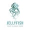 Jellyfish logo graphic design concept.