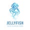 Jellyfish logo graphic design concept.