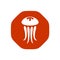 Jellyfish logo. Stop sign shape.