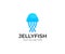 Jellyfish logo template. Sealife vector design