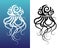 Jellyfish Maori style. Tattoo sketch or logo. Tribal ethno style.