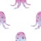 Jellyfish or octopus marine seamless pattern background