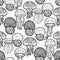Jellyfish pattern in line art style