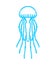 Jellyfish pixel art. Marine animal 8 bit. wildlife Vector illustration