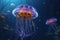 jellyfish robot swiming in the sea