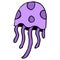 Jellyfish sea animals are purple