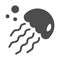 Jellyfish solid icon, ocean concept, medusa sign on white background, sea jelly icon in glyph style for mobile concept