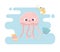 Jellyfish squid and snail life cartoon under the sea