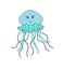 jellyfish turquoise illustration funny character