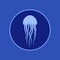 Jellyfish under water icon. Marine life