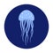 Jellyfish under water icon. Marine life