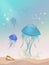 Jellyfishes in the ocean