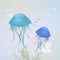 Jellyfishes in the ocean