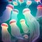 Jellyfishes Swimming Underwater, Generative AI Illustration