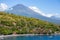 Jemeluk Beach and beautiful blue lagoon with Gunung Agung volcano