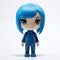 Jennifer: Blue Pvc Action Figure With Minimalistic Japanese Style
