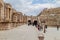 JERASH, JORDAN - APRIL 1, 2017: Ruins of the Southern Theatre in Jerash, Jord