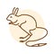 Jerboa color line illustration. Animals of Australia.