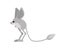 Jerboa isolated. Steppe animal on white background