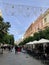 Jerez de la Frontera, Spain - December 26, 2019: Typical Andalucian Street in Jerez