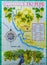 JEREZ DE LA FRONTERA, SPAIN, JUNE 26, 2019: Map of Tio Pepe vineyards at Jerez de la Frontera in Spain