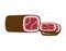 Jerky dry-cured sausage isolated. sujuk Vector illustration