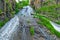 Jermuk waterfall in Armenia, bottom view, beautiful flowing stream