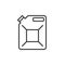 Jerrycan, canister line icon, outline vector sign, linear style pictogram isolated on white.