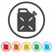 Jerrycan fuel icon, 6 Colors Included