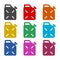Jerrycan fuel icon, color icons set
